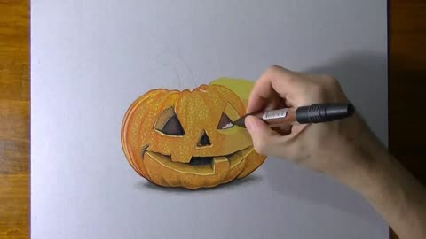 Depict The Shadow On The Edge Of The Jack-o'- Lantern