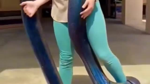 Woman played with snak