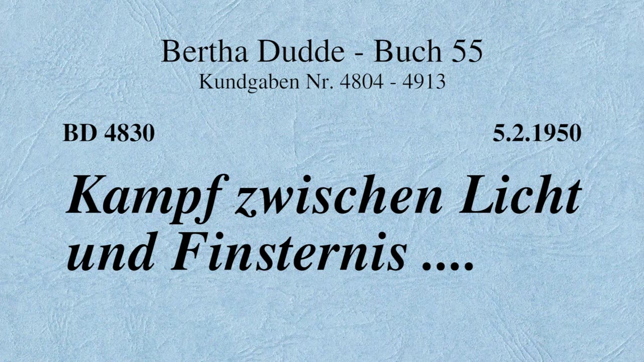 BD 4830 - KAMPF ZWISCHEN LICHT UND FINSTERNIS ....