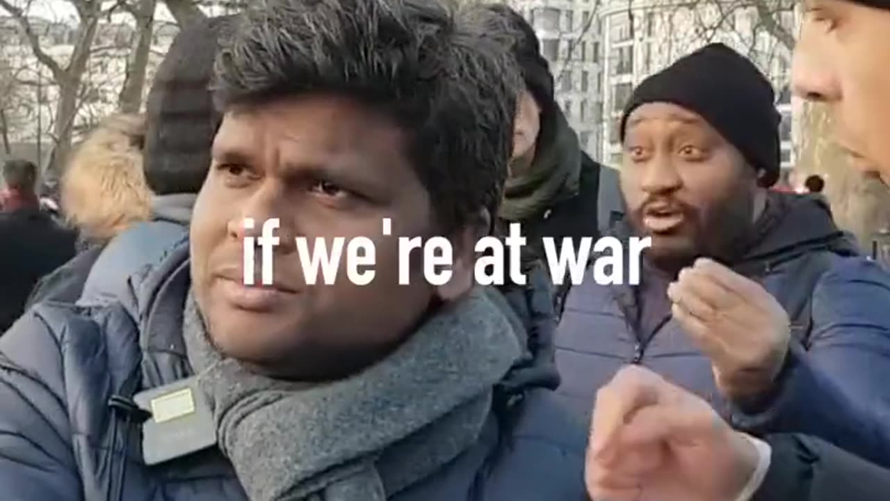 Speakers Corner a Muslim man says to an Indian heritage Christian.