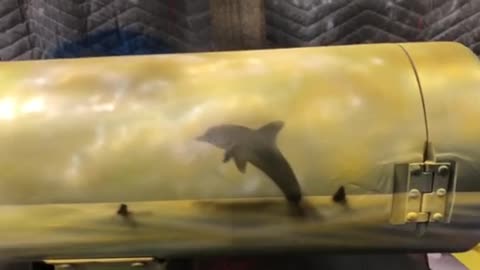 Airbrushed scuba tank turned into a mailbox