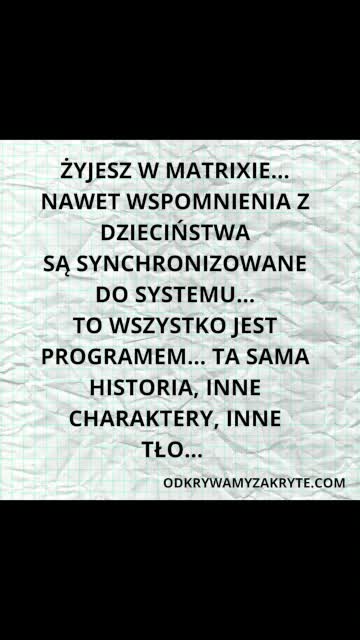 Żyjesz w matrixie