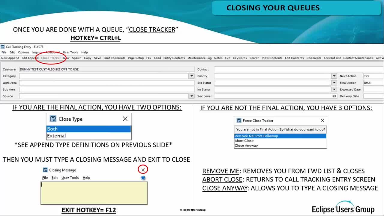 Closing user job queues