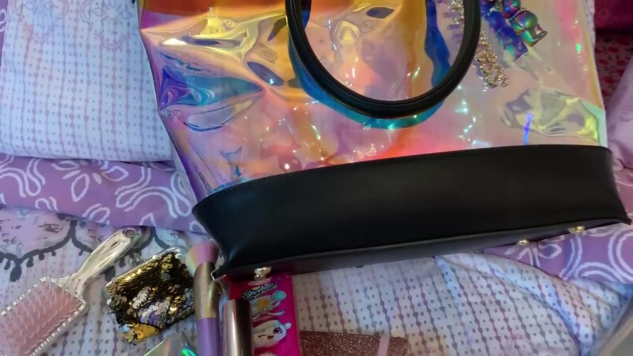 OMG Check Out This Unique Mirrored Iridescent Bag & What's In It? Isabelle Handbag