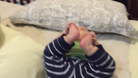 Funny baby laughing w/ farts