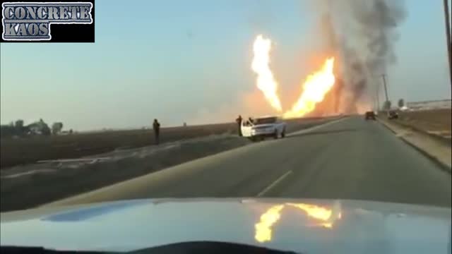 Monster explosions dash cam truck vs train