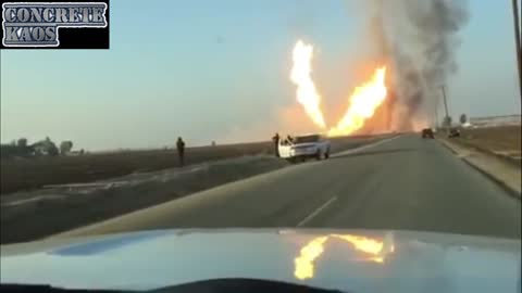 Monster explosions dash cam truck vs train