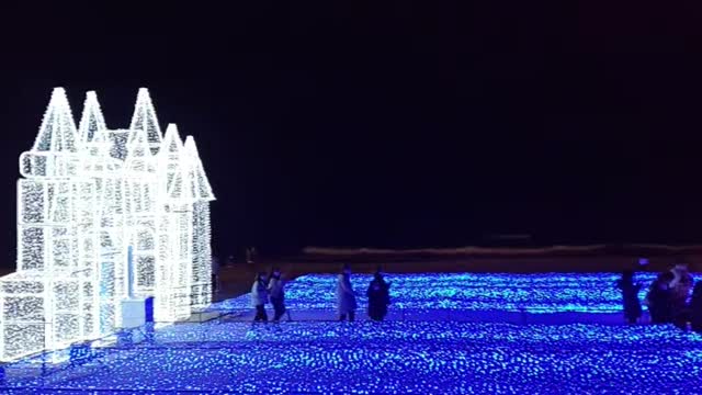 Asia Korea Busan LED-made sea beautiful scenery Elsa Hotel View