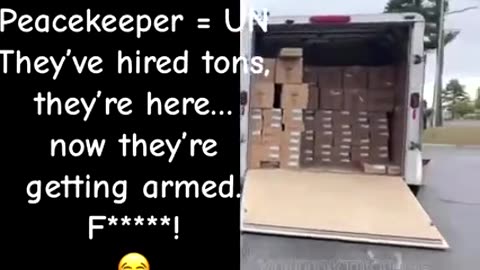 ENTIRE DELIVERY TRUCK FULL OF GUNS ☭ LABELED 'US PEACEKEEPERS'