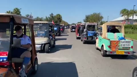 This is currently the line to drop off ballots for Kamala Harris in the Villages in Florida.