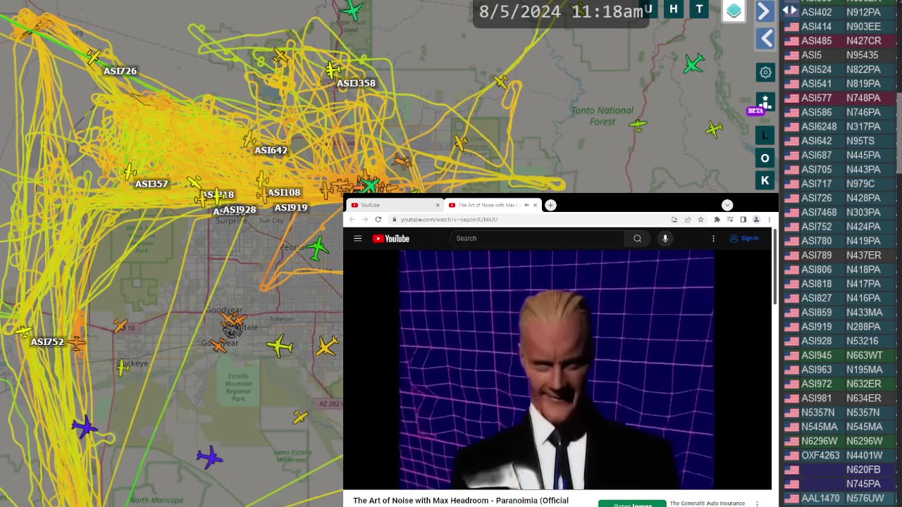 Watching Bank of Utah China gang stalk ARIZONA with The Art of Noise with Max Headroom - Paranoimia