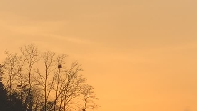sunset with mountain