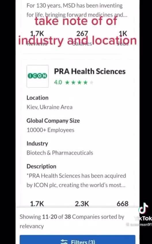 Take Note of Locations and Industries !!! ( 1 Min.)