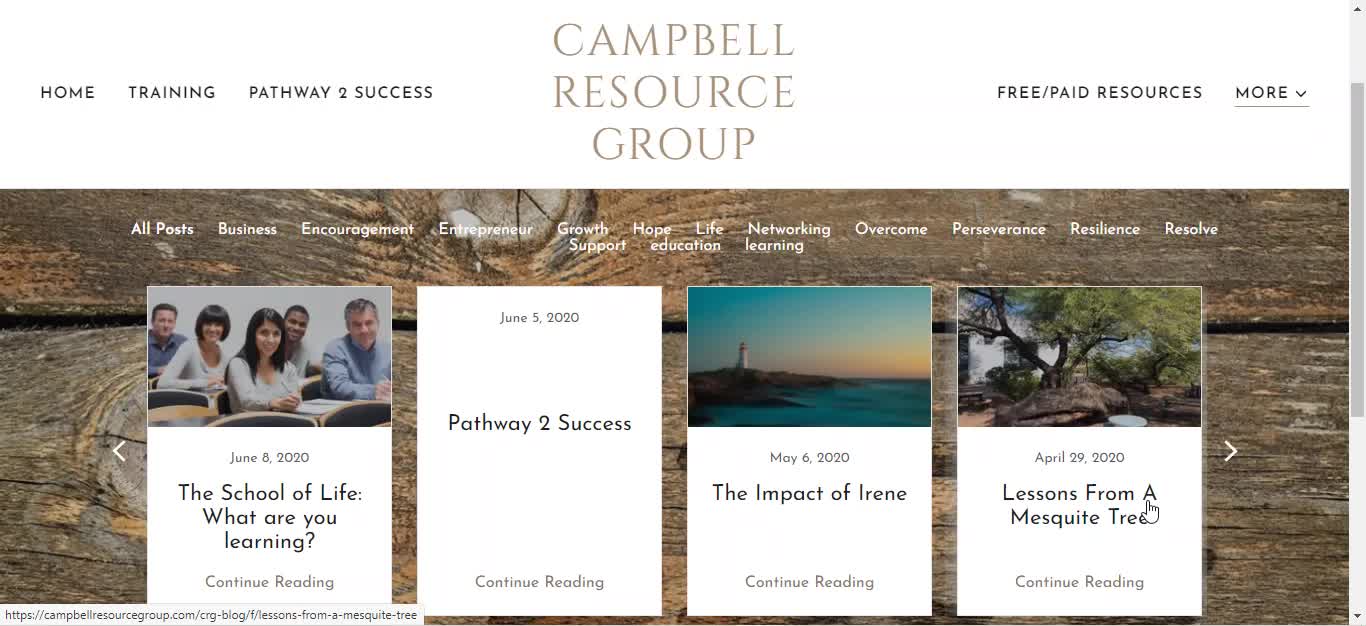 Campbell Resource Group Website Walk Through