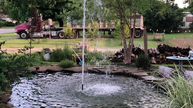 Relaxing Pond and Fountain