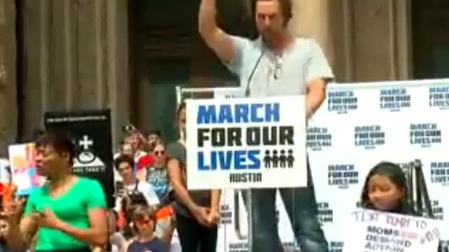 Matthew McConaughey in 2018 calling for a total civilian ban on assault weapons