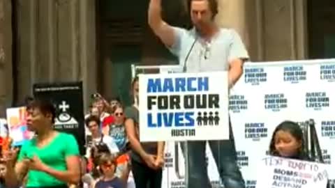 Matthew McConaughey in 2018 calling for a total civilian ban on assault weapons