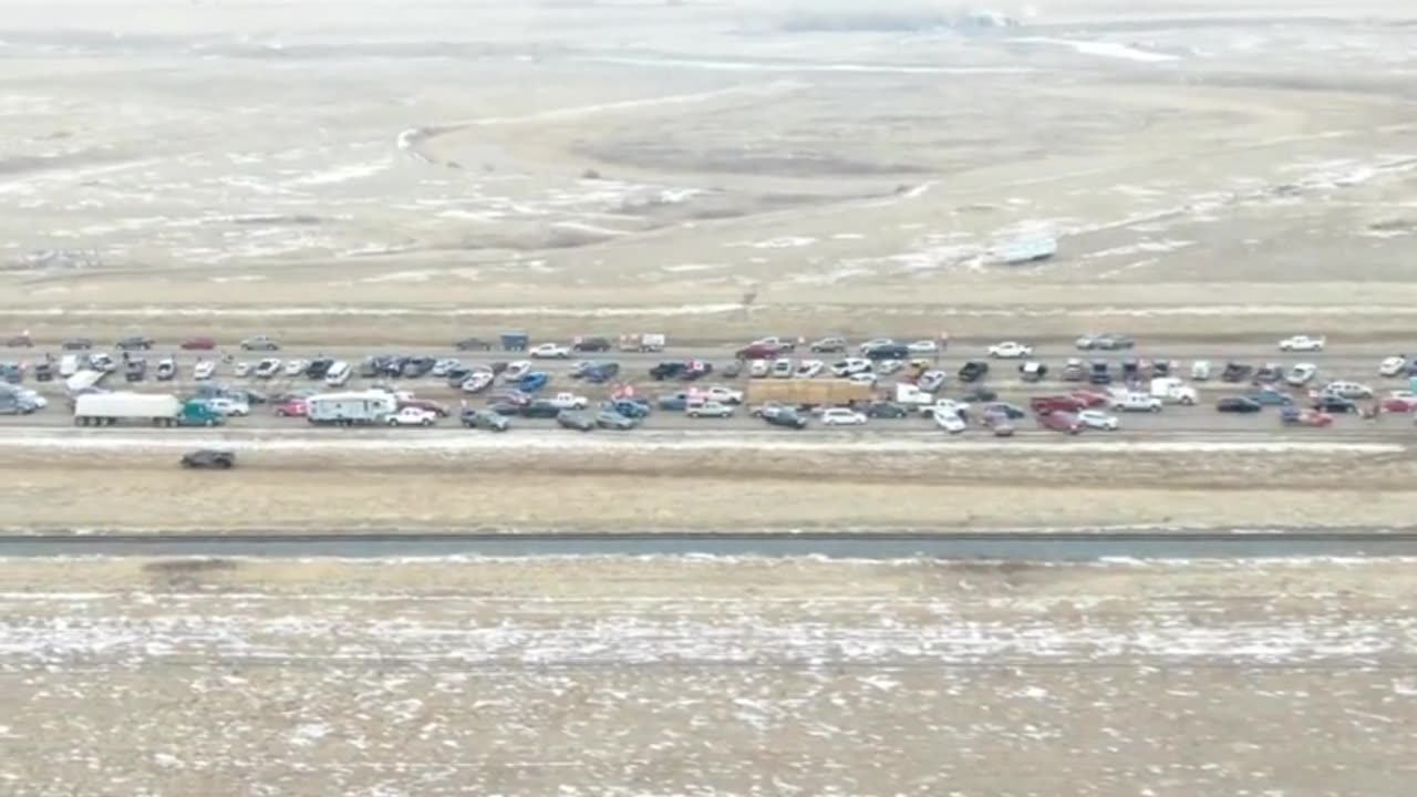 2022, Milk River Police Blockade in support of the truckers at Coutts