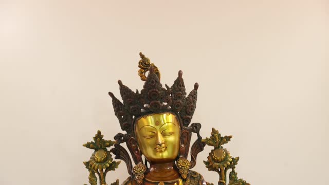 34" The Majestic Green Tara In Brass | Handmade | Made In India | Exotic India Art