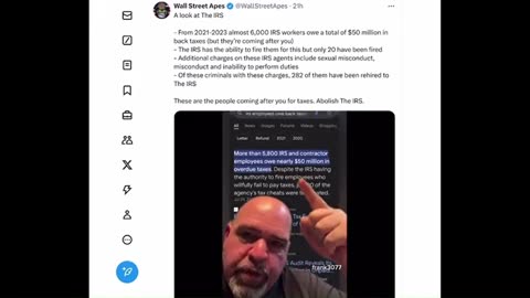 IRS employees NOT paying taxes ..