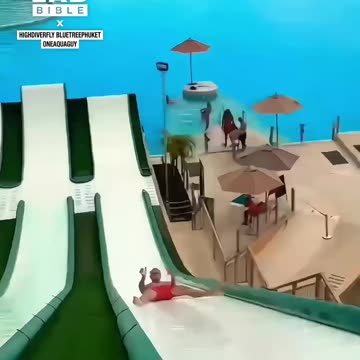 Incredible dive from giant waterslide 😮‍💨