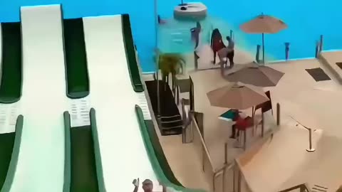 Incredible dive from giant waterslide 😮‍💨