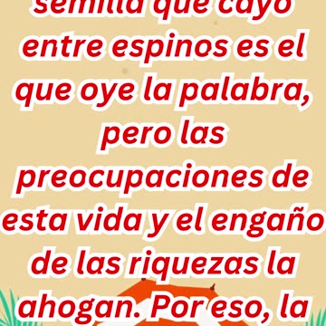 "La Semilla Ahogada por las Preocupaciones y el Engaño de las Riquezas" Mateo 13:22.#short #ytshorts