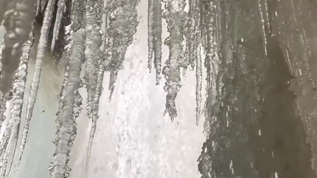 Waterfall trun into ice
