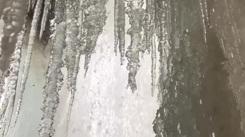 Waterfall trun into ice