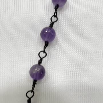 Handmade Unique 13”~16” Adjustable Necklace with Amethyst and Crystals
