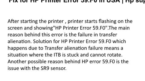 Fix for HP Printer Error 59.F0 in USA | Hp support 247