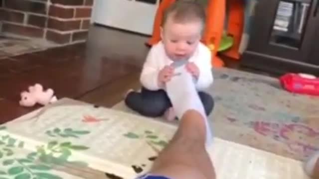 Cute baby with A funny dad😁😍