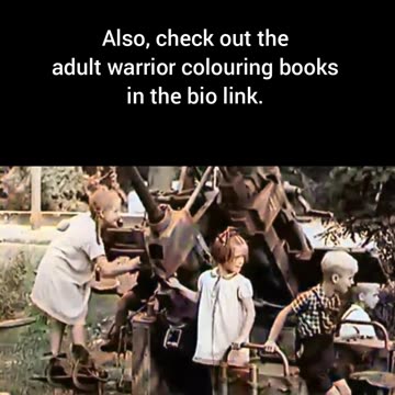 German children play with abandoned AA gun unusual pastimes #Colourized footage🇩🇪 👧 🎥