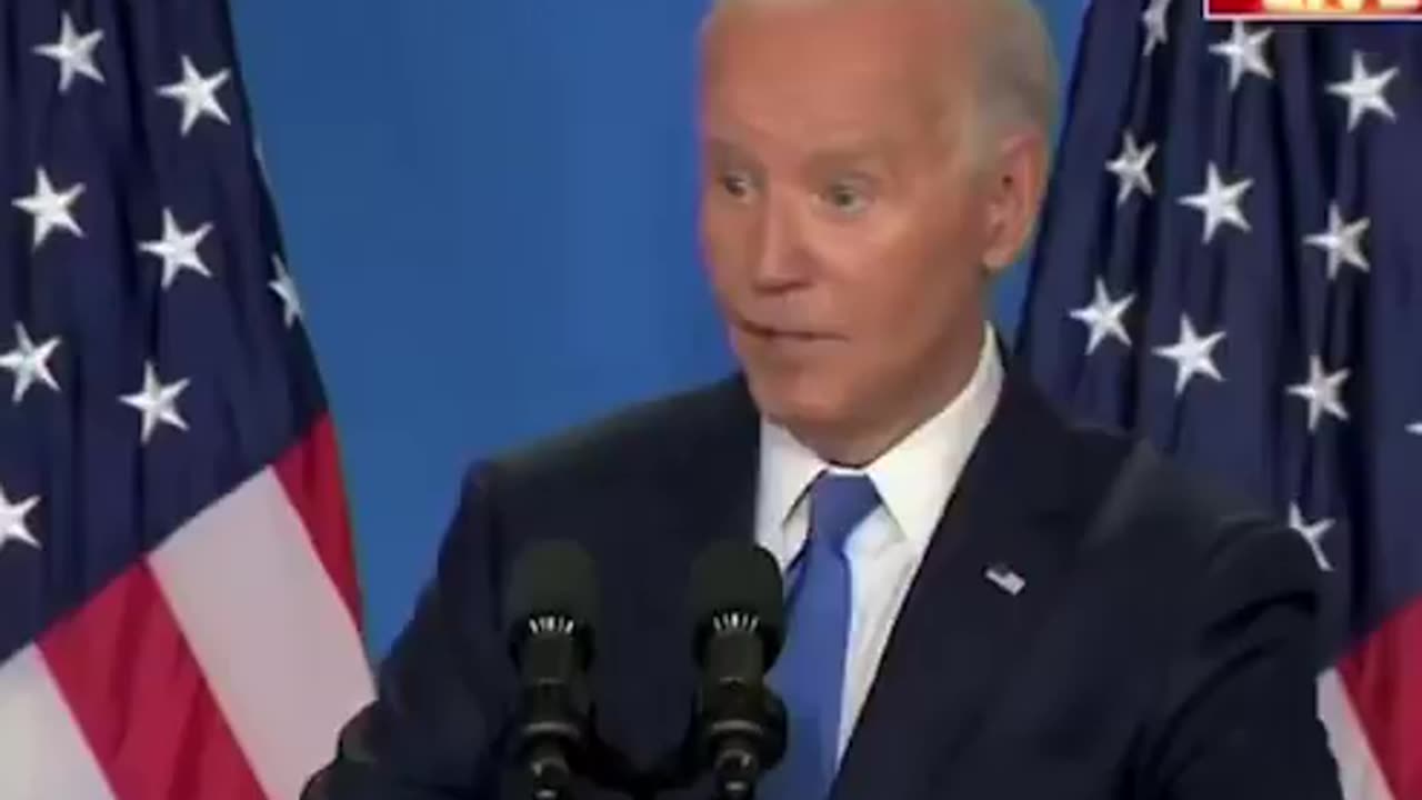 Biden suddenly stops in mid sentence and asks "what are you doing?"