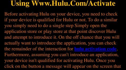 How To Activate Hulu Device By Using www.hulu.com/activate