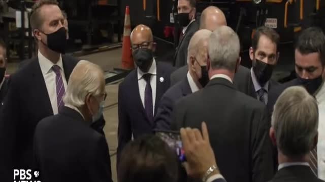 Maskless Biden Coughs into His Hand & Shakes Hands at Event