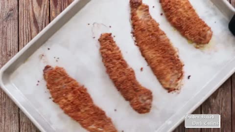 Golden Baked Pork Cutlets