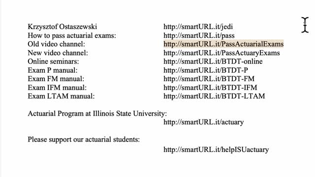 Exam IFM exercise for February 1, 2021