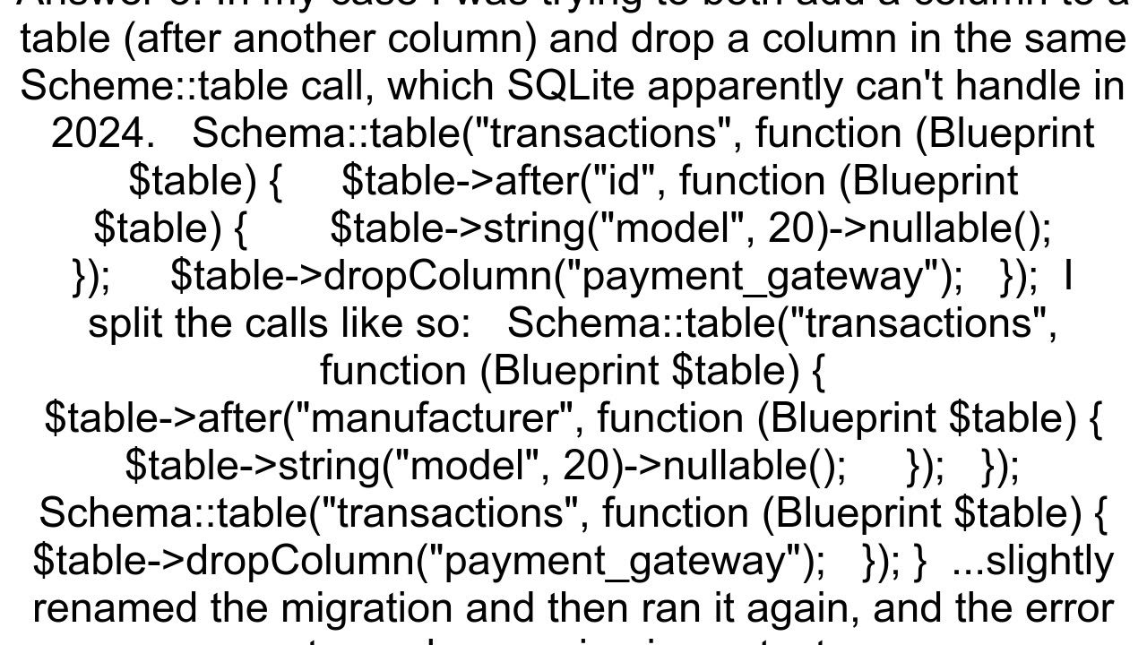 Laravel table has no column named