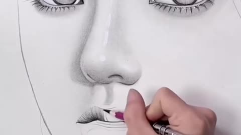 How To Draw Cute Anime Girl Face Sketch 🎨 #sketch #art #drawing #painting