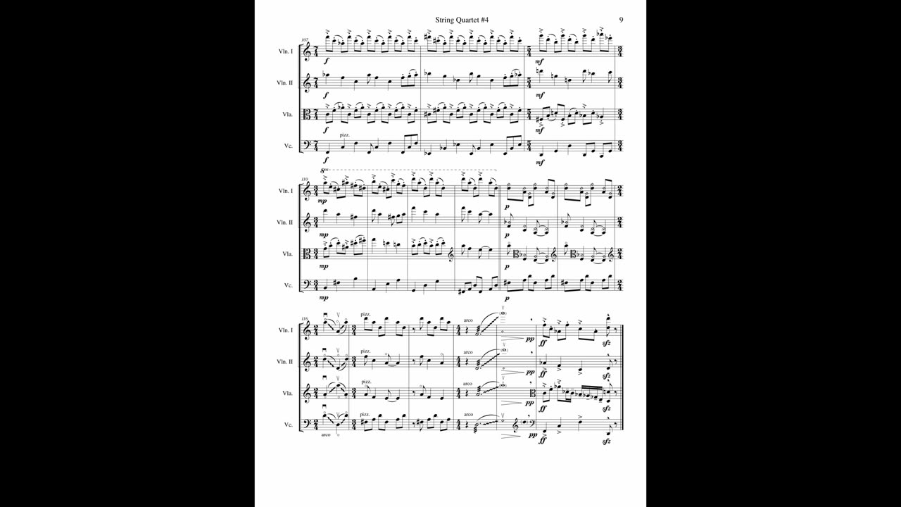 String Quartet #4, Mvt. 3