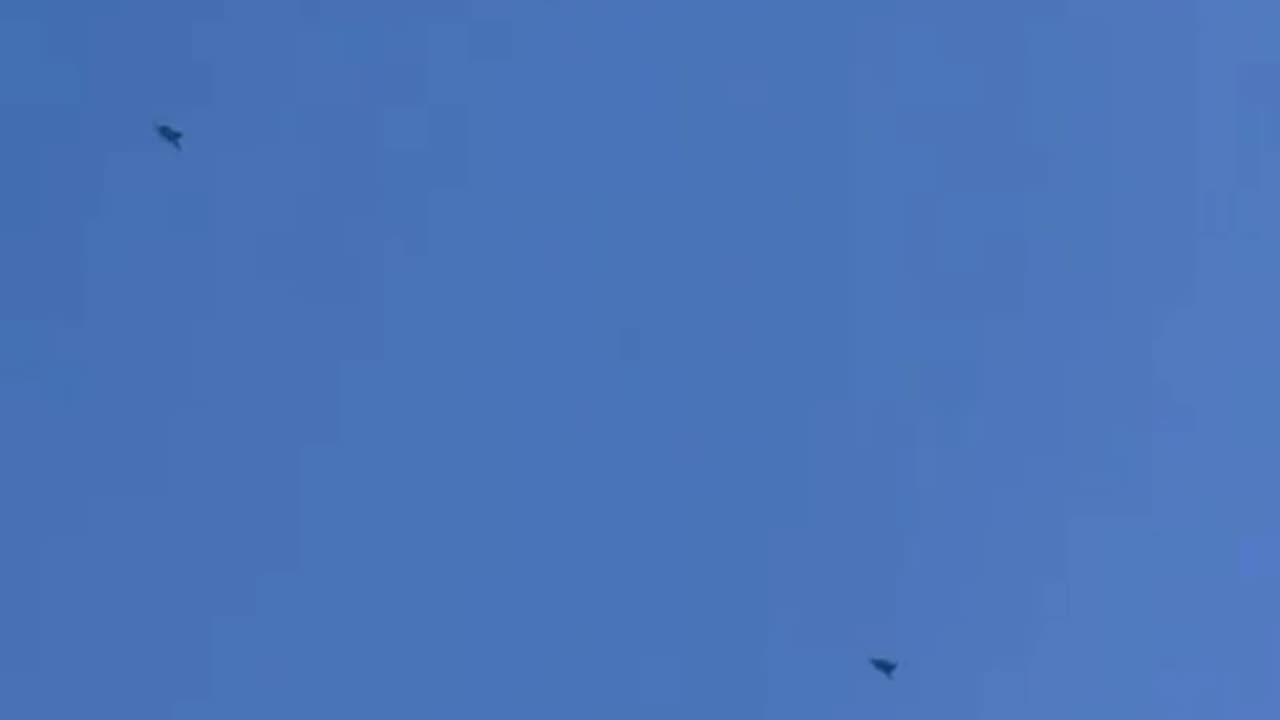 Israeli jets are seen flying above Eilat