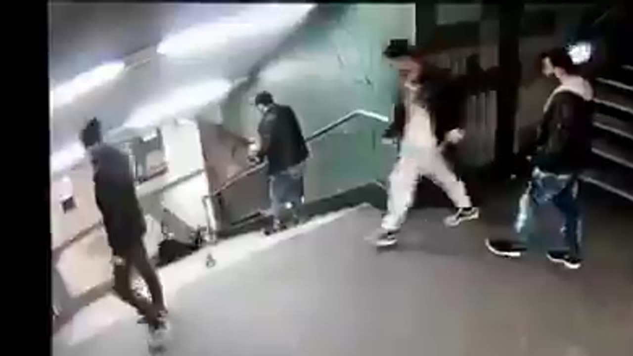 Migrant gang kicks woman down the stairs in Germany