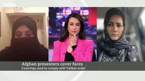 Taliban orders female Afghan TV presenters to cover their faces on air - BBC News