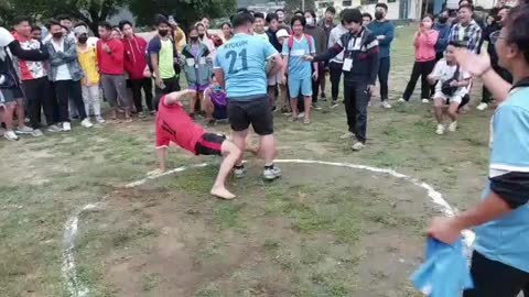 house competition traditional bamboo fight first round