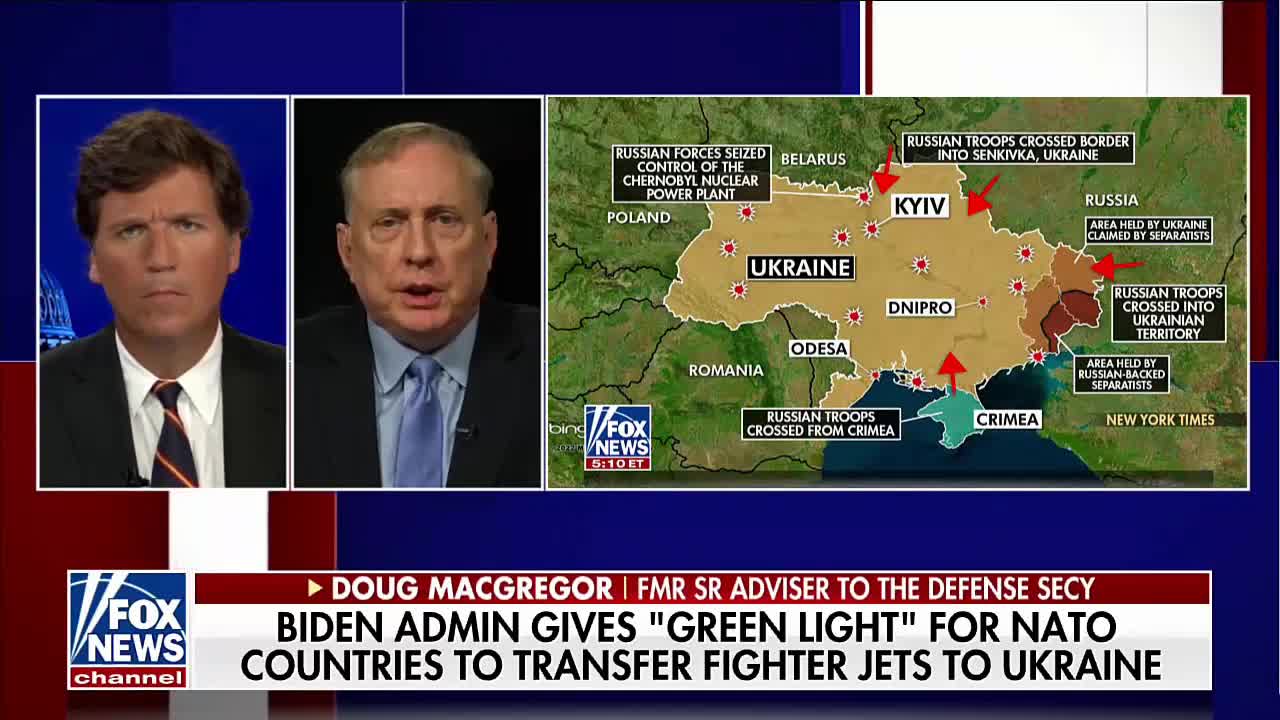 General Macgregor on Tucker Carlson says US should De-escalate the War not Escalate