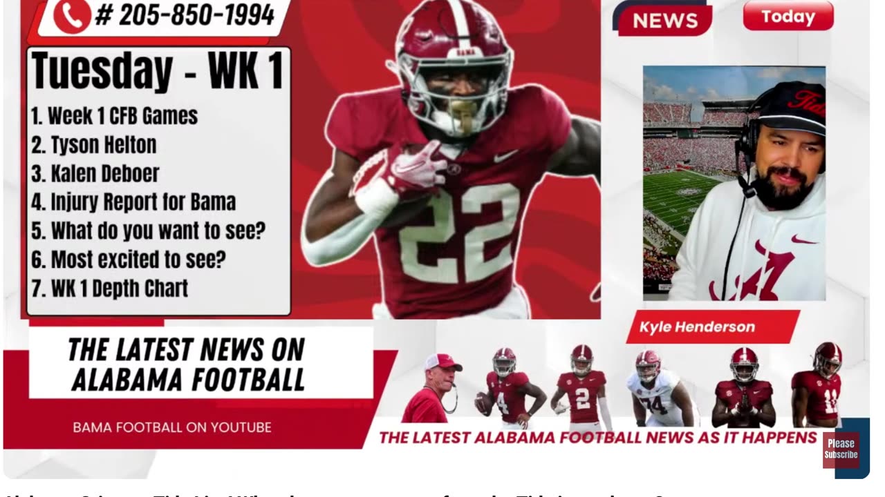 Alabama Crimson Tide Live! What do you want to see from the Tide in week one?