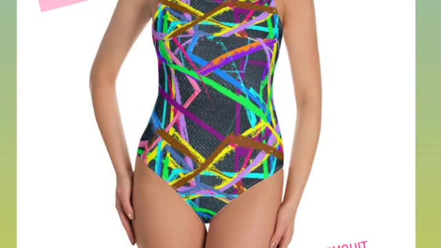 Jean fabric print One Piece Swimsuit