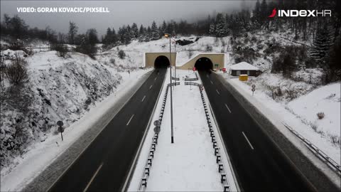 Zimski uvjeti na autocesti Rijeka-Zagreb