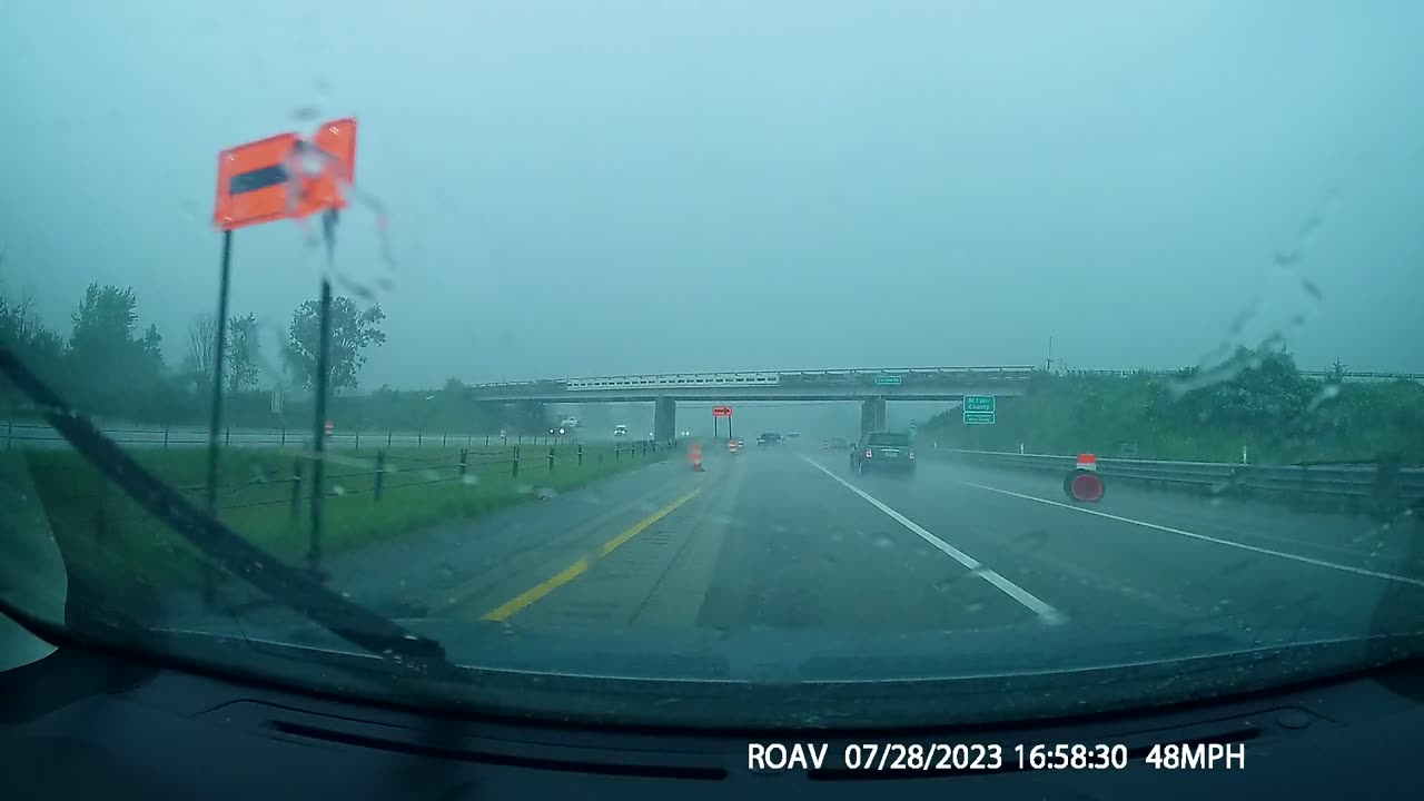 Lightning Strike Over Highway